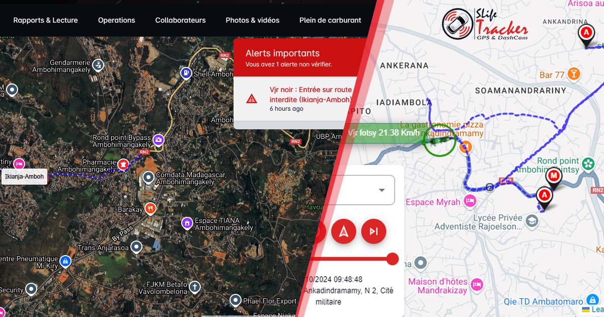 Plateforme SLife Tracker : carte, itinéraire et alertes en temps réel